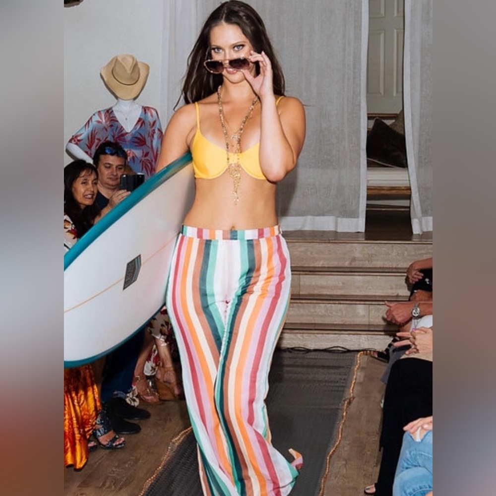 Sage Multicolor Striped Wide Leg Pants